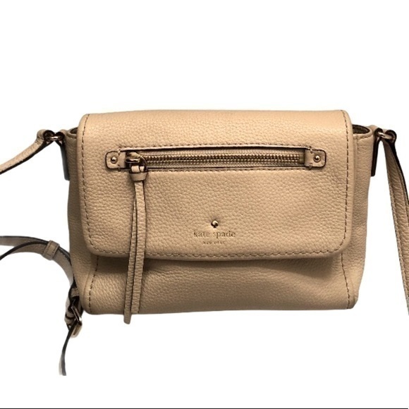 Kate spade cream foldover leather crossbody bag